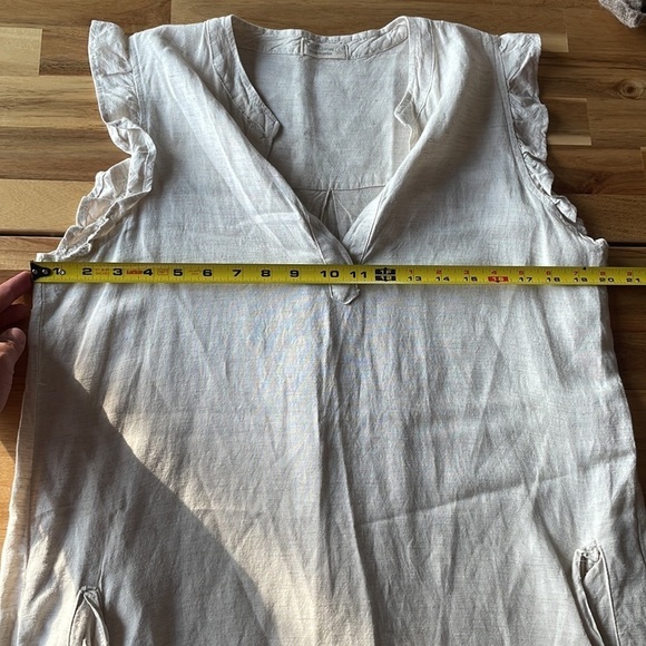 Just Living Linen Cap Sleeve Midi Dress Cream size small - Picture 5 of 5